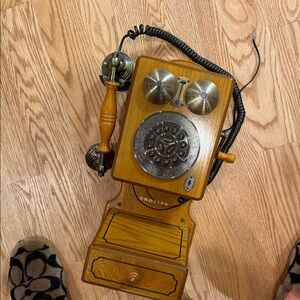 Crosley Classic Wooden Rotary Wall Phone